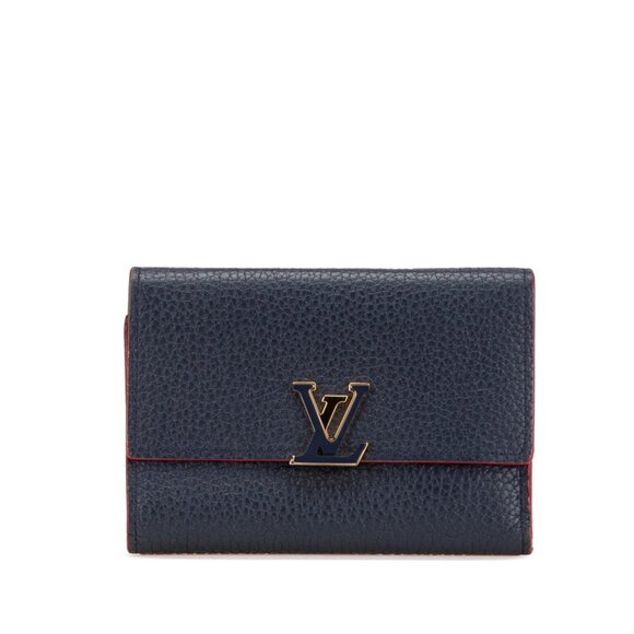LOUIS VUITTON Navy Leather Wallet - Picture 1 of 11